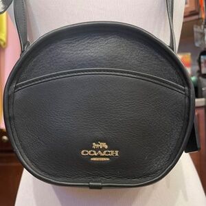 Coach Black Leather Canteen Crossbody Shoulder Bag